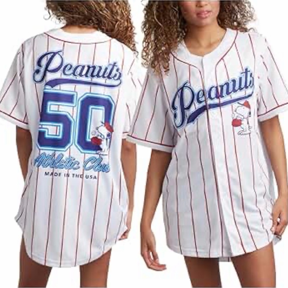 Peanuts White Jersey with Red and Blue Accents